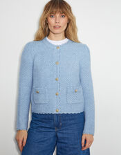 Suki Stitch Cardigan, Blue (PALE BLUE), large
