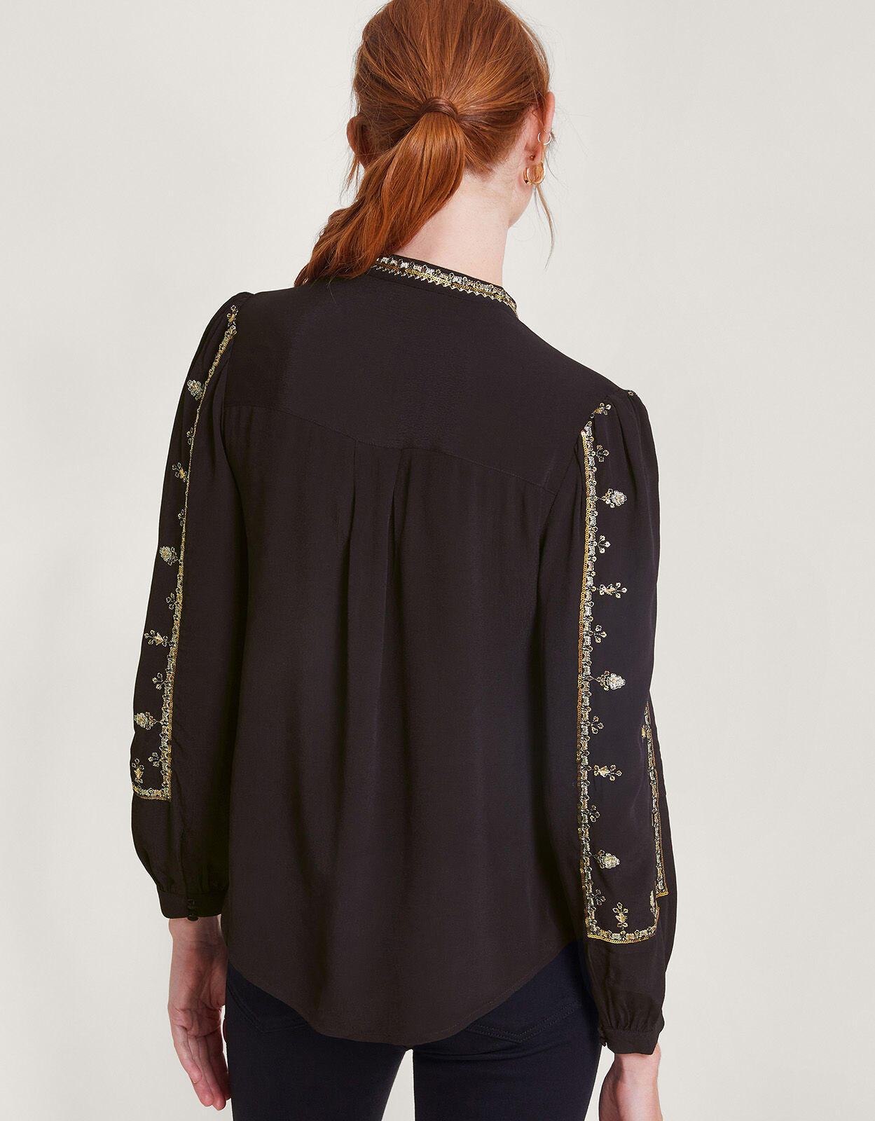Glenna Embellished Blouse Black