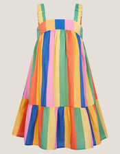 Rainbow Stripe Tier Dress, Multi (MULTI), large