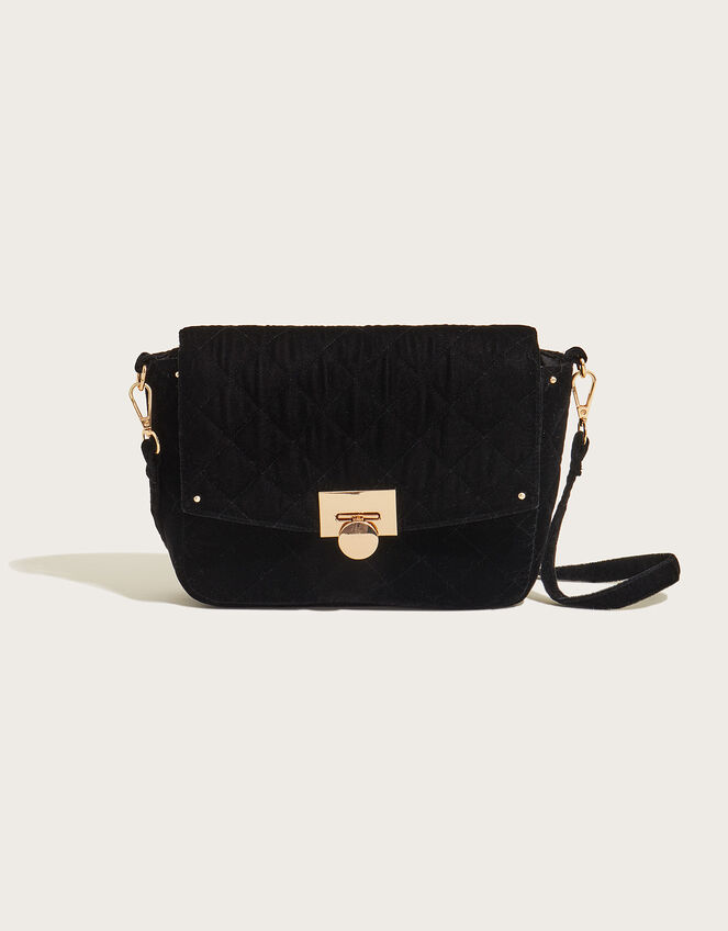 Velvet Quilted Cross-Body Bag