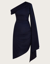 Dora Drape Dress, Blue (NAVY), large