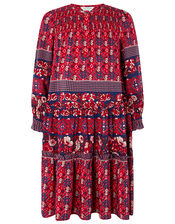 Deanna Mini Me Printed Dress in Sustainable Viscose, Red (RED), large