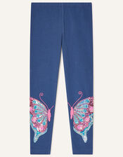 Sequin Butterfly Leggings, Blue (BLUE), large