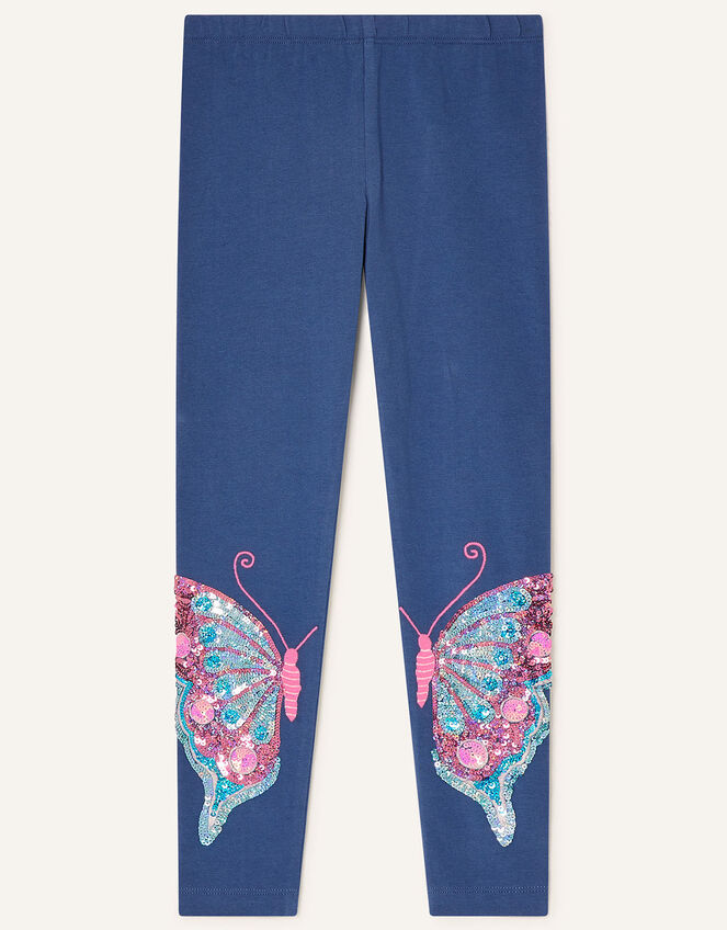 Sequin Butterfly Leggings, Blue (BLUE), large
