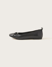 Leather Ballet Flats, Black (BLACK), large