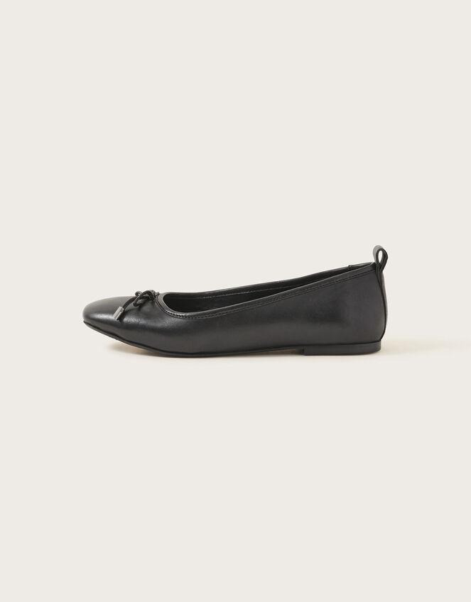 Leather Ballet Flats, Black (BLACK), large