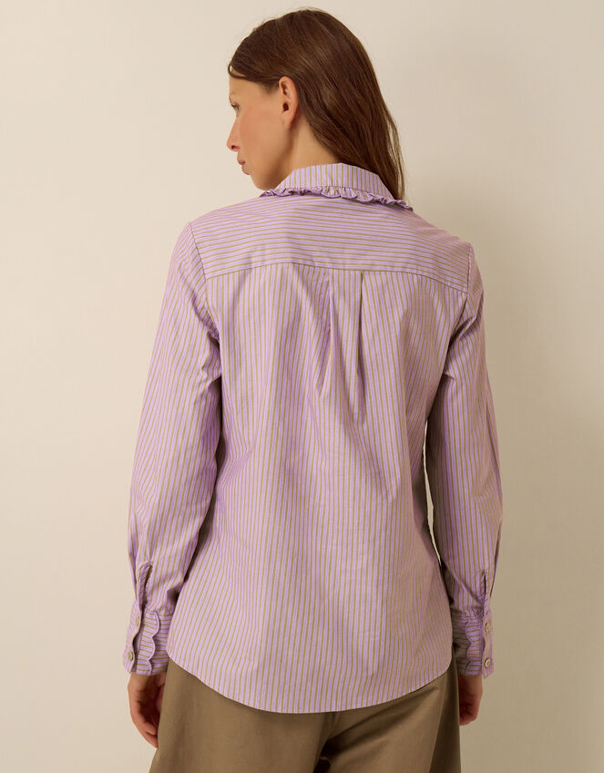 Sabrina Scallop Stripe Shirt, Purple (LILAC), large