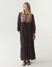 Maison Hotel Sasha Embroidered Tunic Maxi Dress, Black (BLACK), large