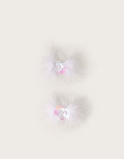 2-Pack Feather Sequin Flower Hair Clips, , large