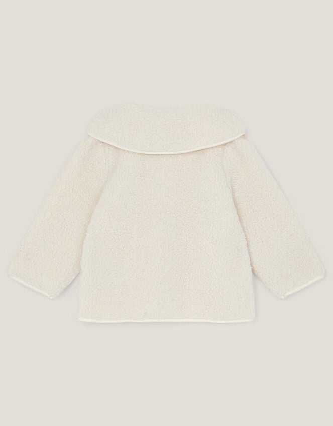Baby Embroidered Faux Shearling Fleece Jacket, Cream (CREAM), large