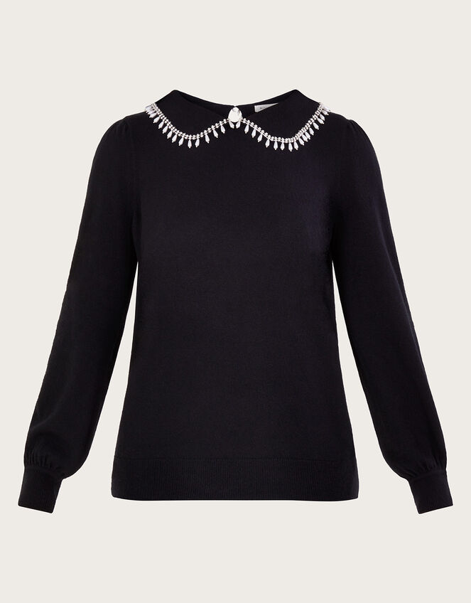 Cleo Collared Jumper, Black (BLACK), large