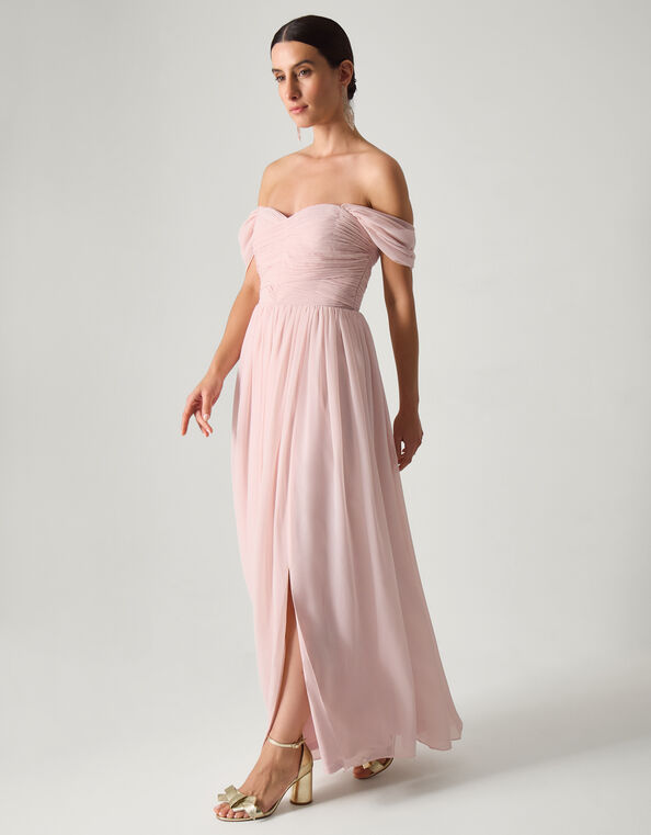 Evelyn Bardot Bridesmaid Dress, Pink (BLUSH), large