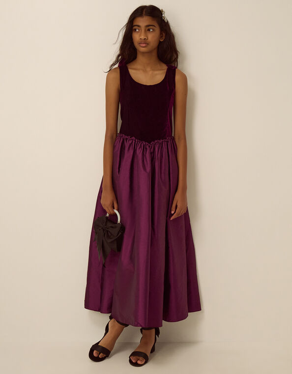 Ohio A-Line Velvet Prom Dress, Purple (PURPLE), large