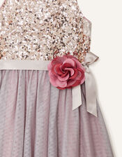 Truth Sequin Corsage Dress , Pink (DUSKY PINK), large