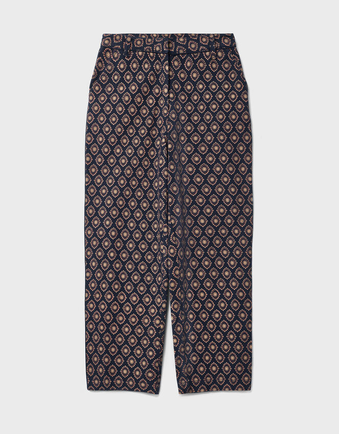 East Pheba Print Cotton Twill Trousers, Multi (DARKS MULTI), large