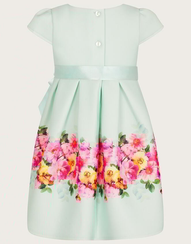 Baby Floral Border Print Scuba Dress, Green (MINT), large