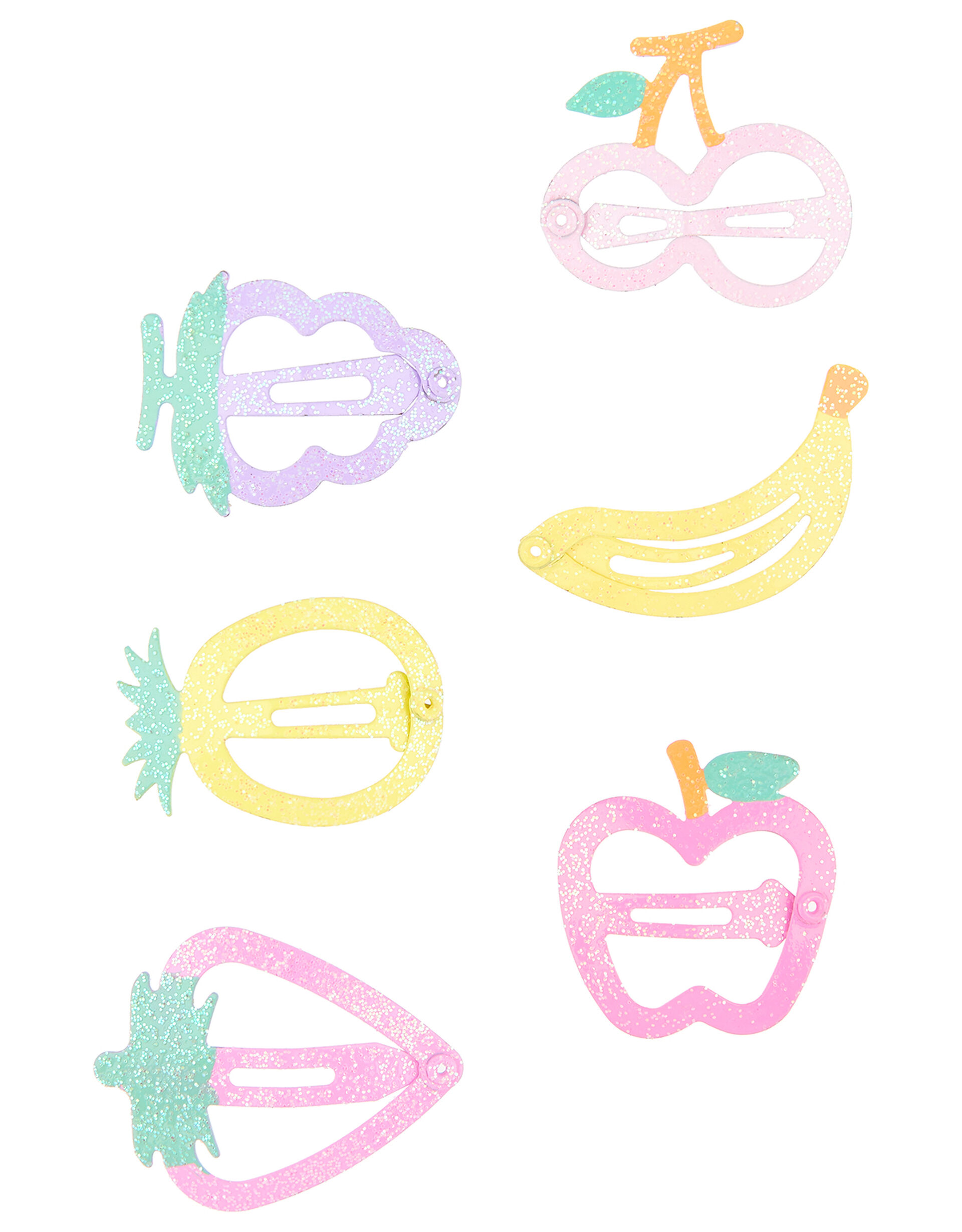 Glitter Fruit Hair Clip Set, , large