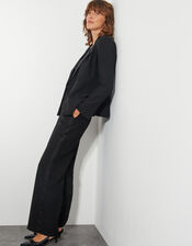 Ava Tuxedo Wide Leg Trousers, Black (BLACK), large
