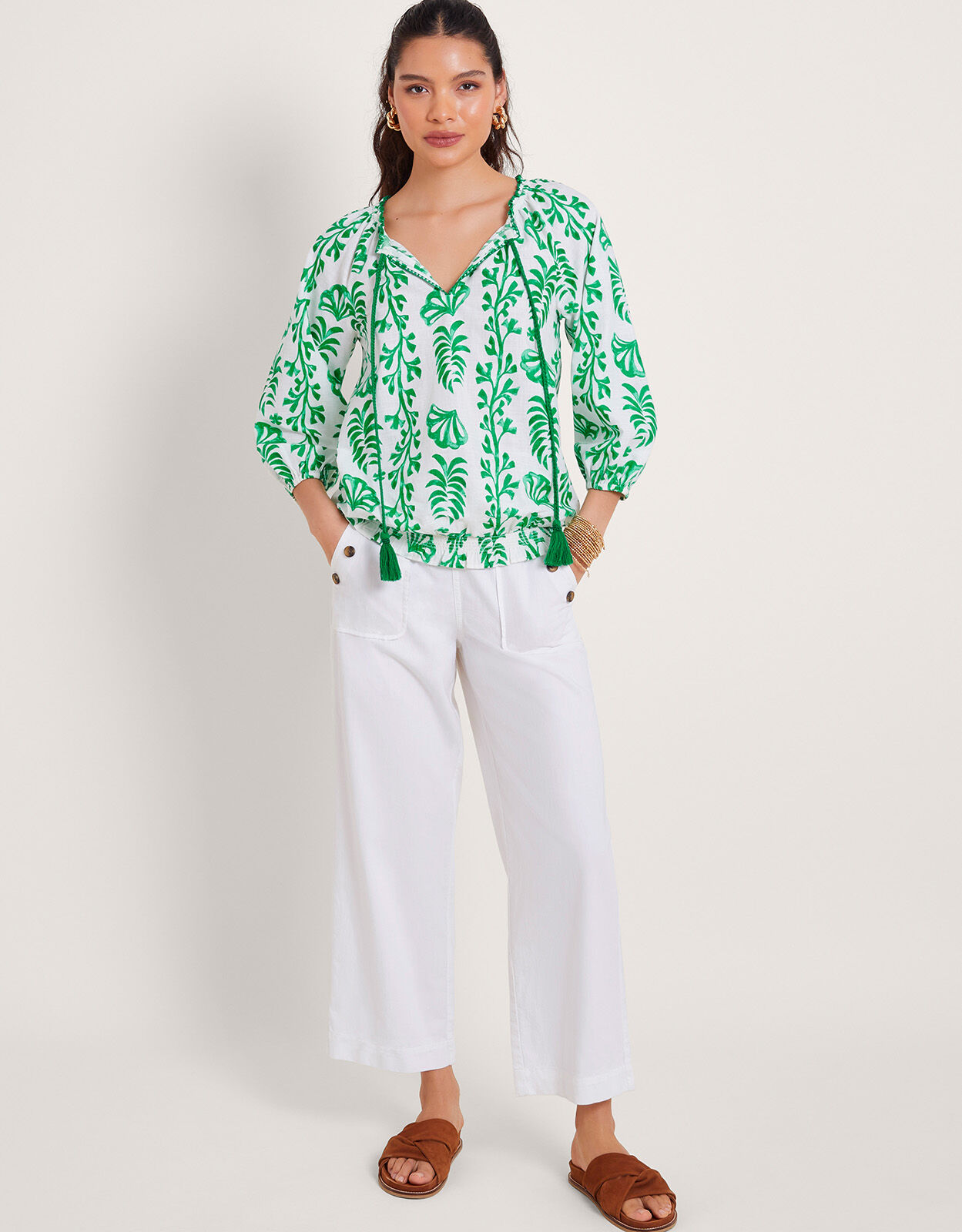 Monsoon cropped trousers shop