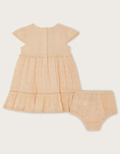 Newborn Broderie Dress and Briefs, Pink (PALE PINK), large