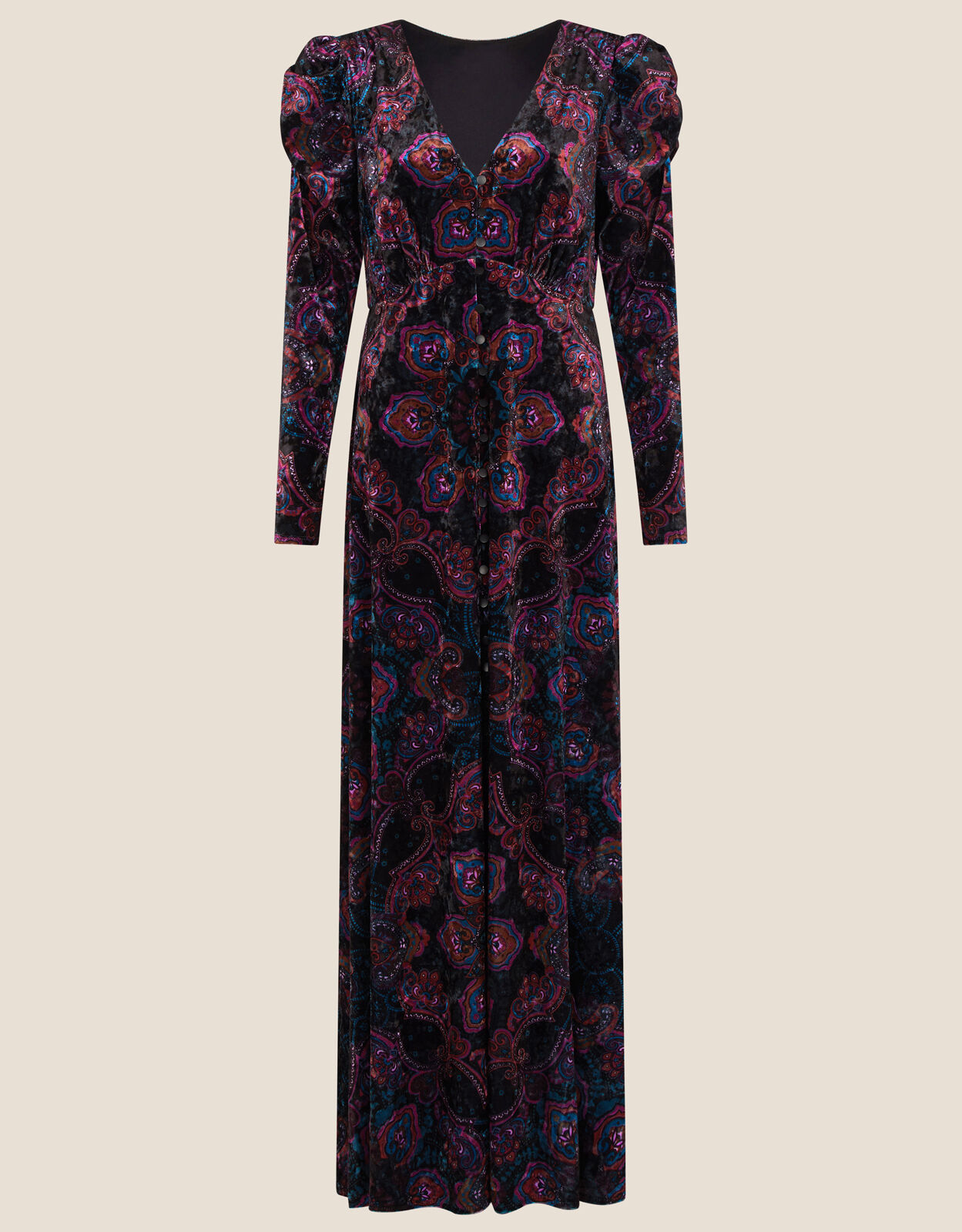 Victoria Printed Maxi Dress Black