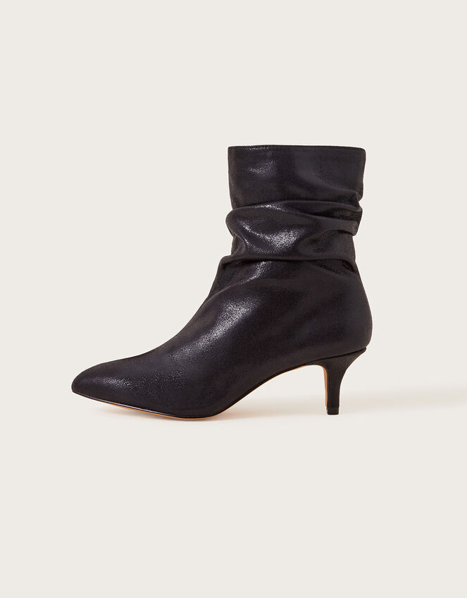Metallic Ankle Boots, Black (BLACK), large