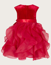 Baby Velvet Cancan Dress, Red (RED), large