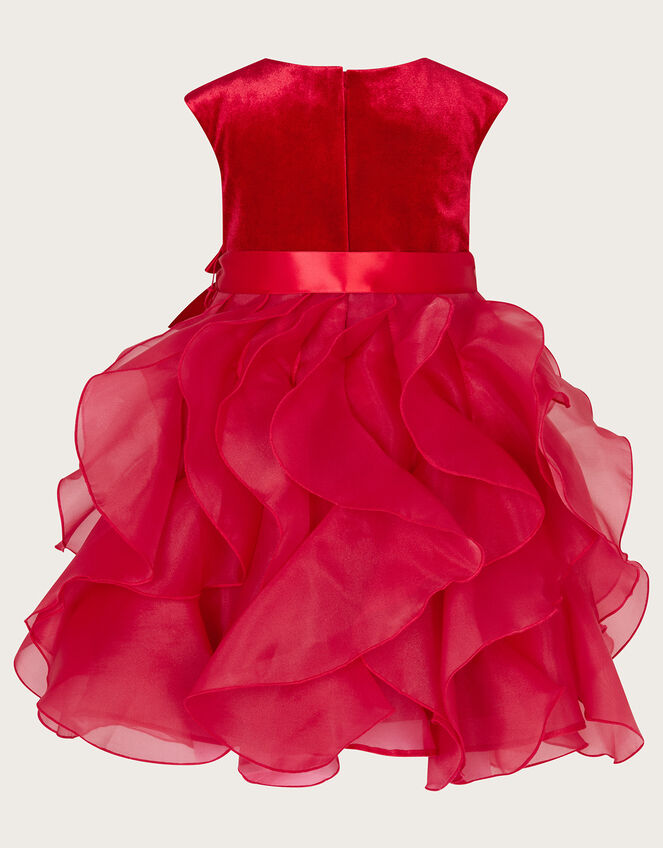 Baby Velvet Cancan Dress, Red (RED), large