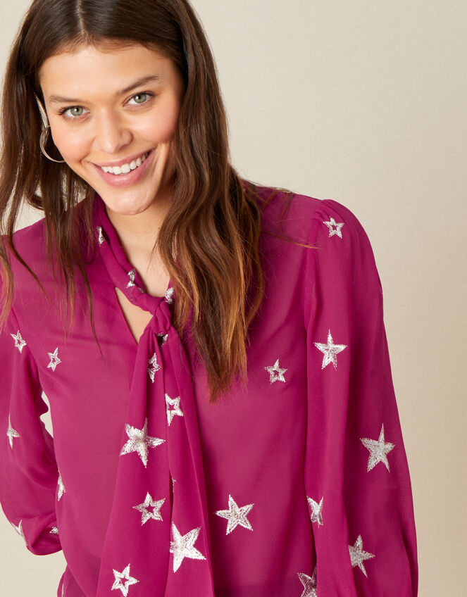 Liza Star Pussybow Blouse Pink | Monsoon UK Navigation Catalog ...