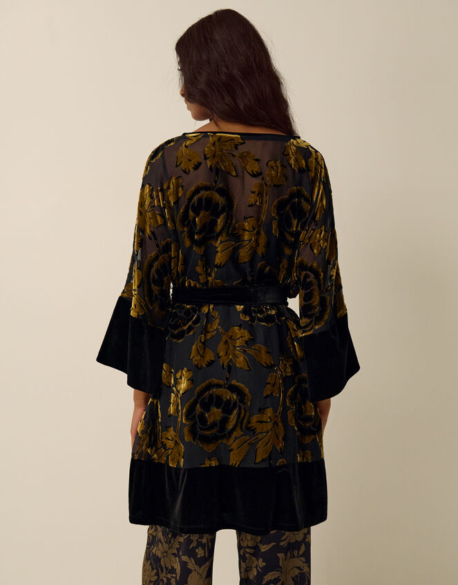 Octavia Floral Devor&eacute; Tunic Dress, Gold (GOLD), large