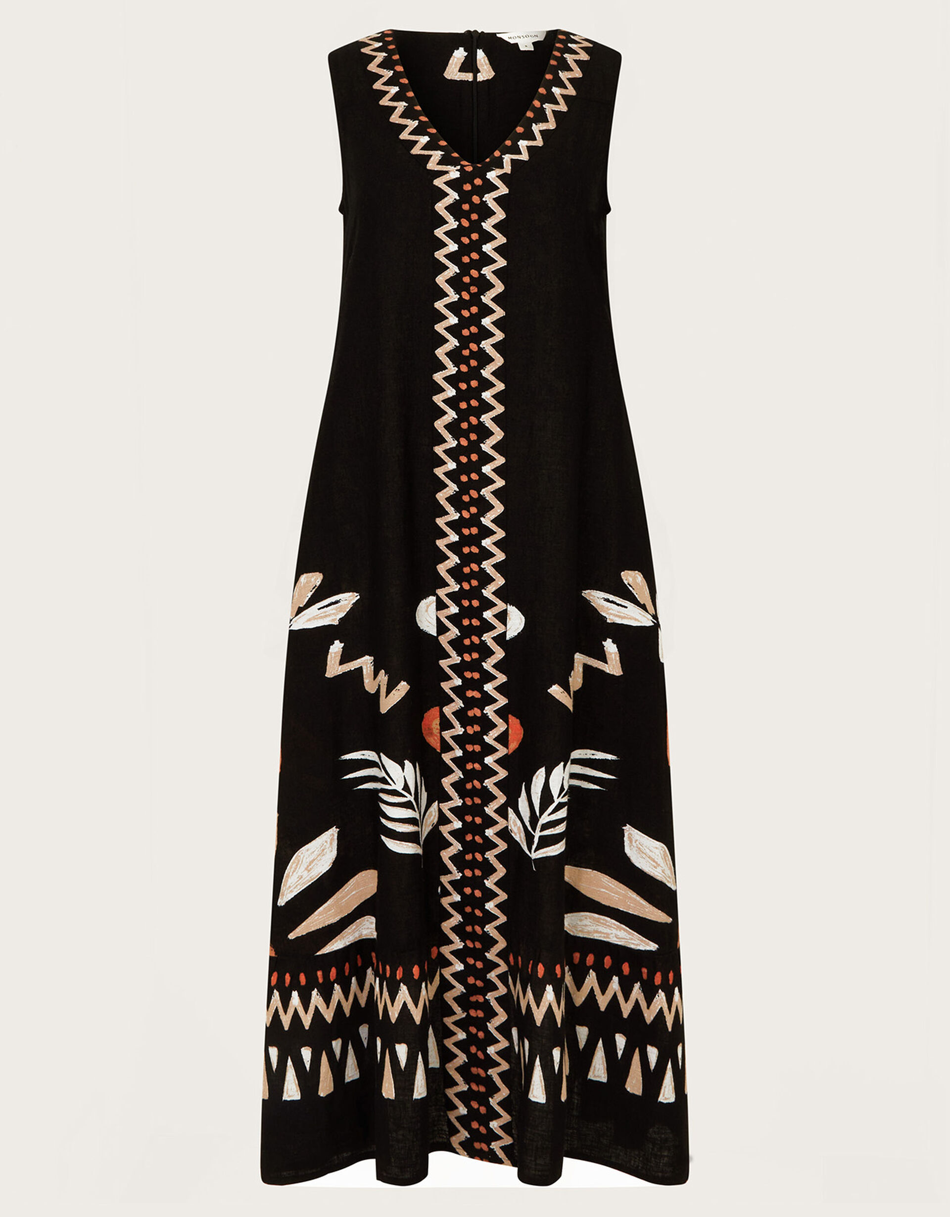 Carlotta Flounce Dress Black Patterned