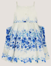 Baby Rose Print Bow Party Dress, Multi (MULTI), large