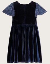 Velvet Party Dress, Blue (NAVY), large