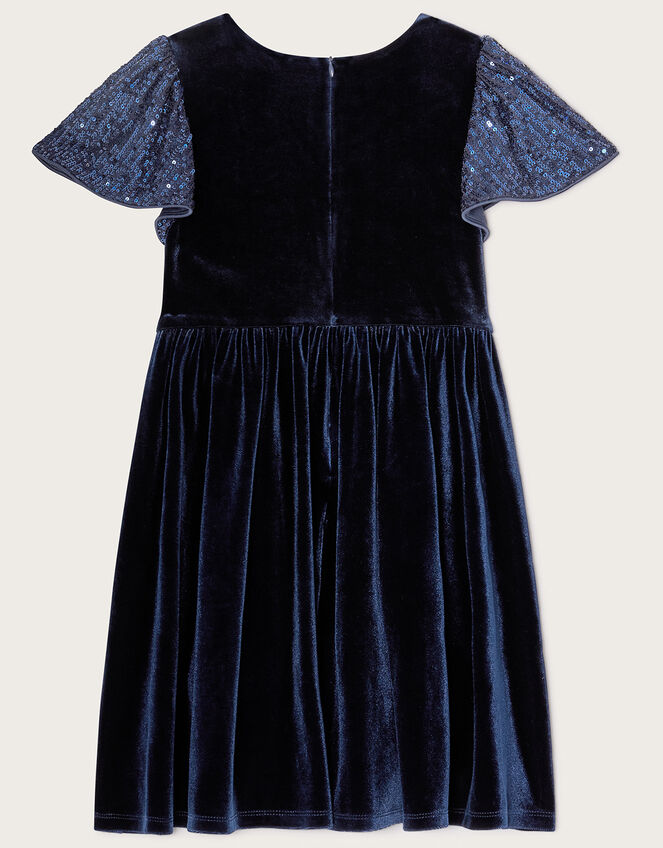Velvet Party Dress, Blue (NAVY), large