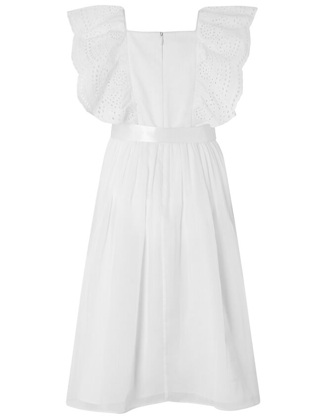 Amelia Sequin and Broderie Lace Dress, Ivory (IVORY), large