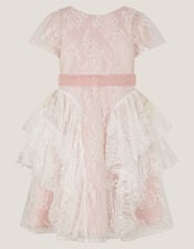 Joanie Cancan Ruffle Lace Dress, Pink (DUSKY PINK), large
