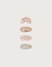 Metallic Novelty Hair Clips 4 Pack, , large
