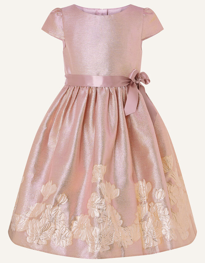 Ombre Border Jacquard Dress, Pink (PINK), large