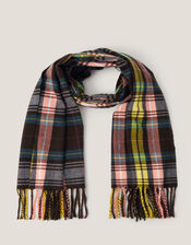 Halle Check Tassel Scarf, , large