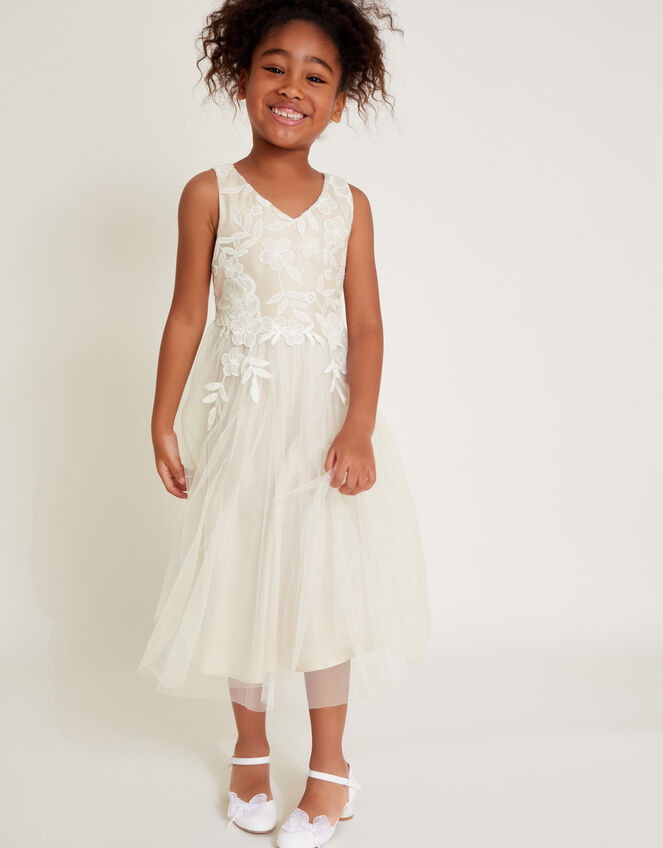 Sienna Crochet Lace Tulle Dress, Pink (PALE PINK), large