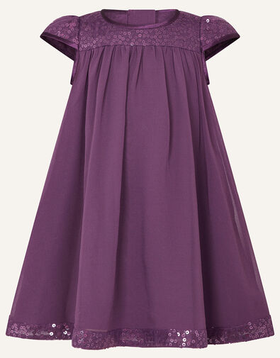 Baby Sequin Sleeve Dress  Purple, Purple (PURPLE), large