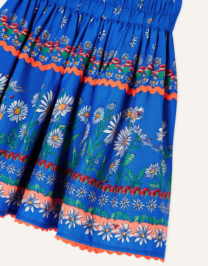 Daisy Print Skirt, Blue (BLUE), large