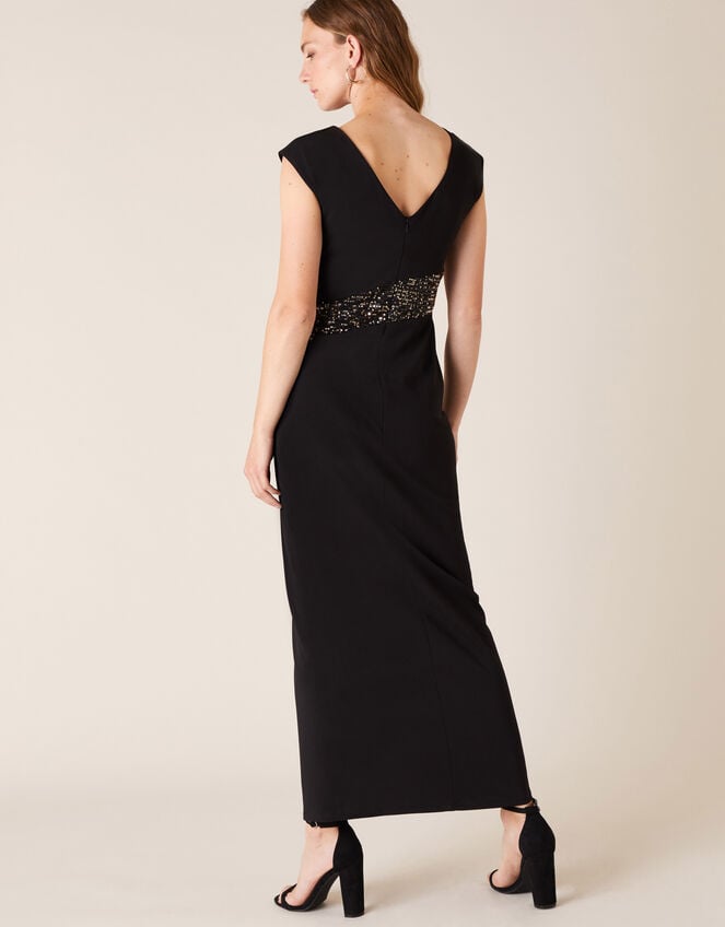 Olive Sequin Stretch Maxi Dress, Black (BLACK), large