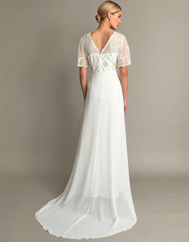 Liz Embroidered Bridal Dress , Ivory (IVORY), large