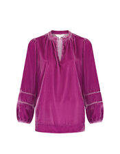 East Coira Velvet Blouse, Pink (PINK), large