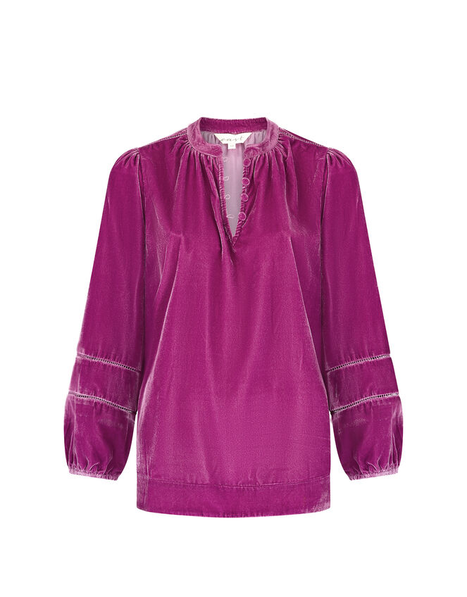 East Coira Velvet Blouse, Pink (PINK), large