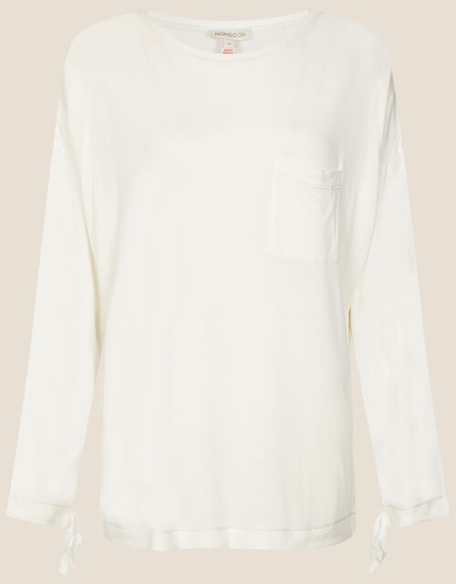 Plain Long Sleeve Top, Ivory (IVORY), large
