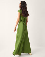 La Galeria Elefante Diamond Ruched Maxi Dress, Green (GREEN), large