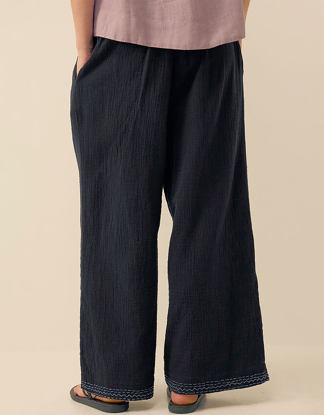 East Carita Hand-Embroidered Trousers, Blue (NAVY), large