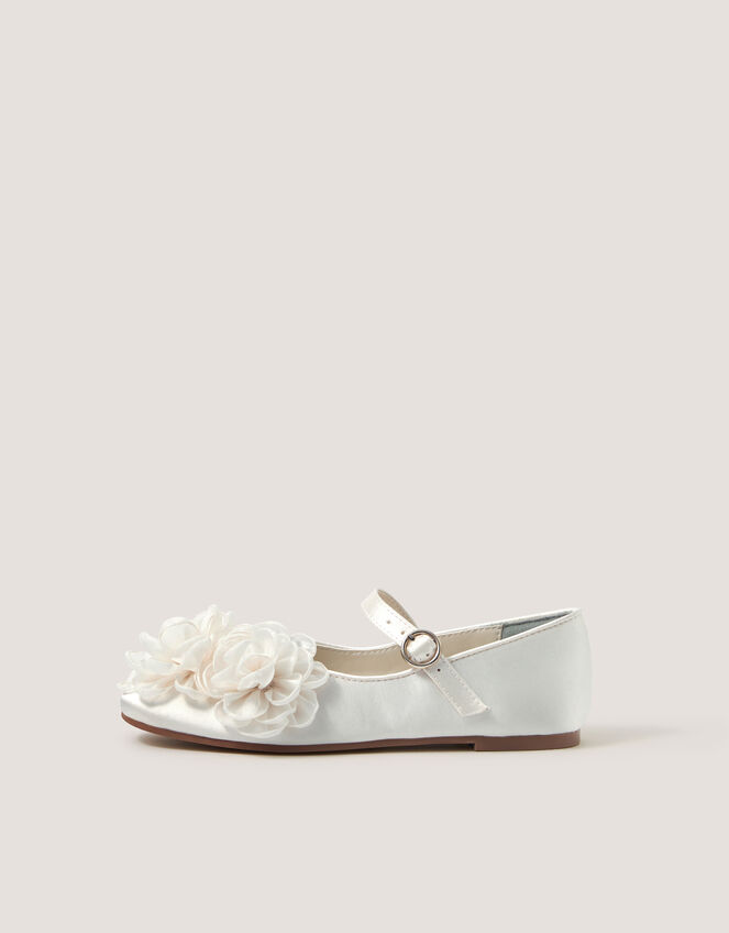 Corsage Mary Jane Ballet Flats, Ivory (IVORY), large